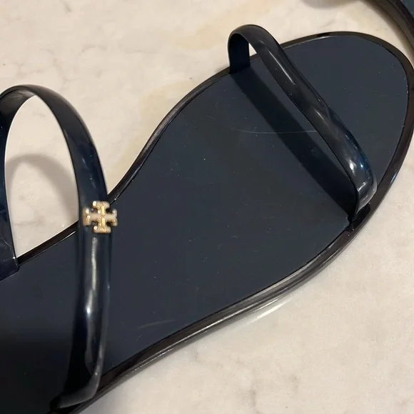 Tory Burch Women’s Navy Slip On Two Strap Jelly Slide Size 11 - Picture 9 of 9